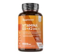 Vitamina D3 y K2 2000 UI + 200 µg - 365 Comprimidos de Vitamina D y MK7-1 Año de Suministro - La Vit D contribuye al mantenimiento de los huesos en condiciones normales (EFSA), Vegetariano y Sin OGM