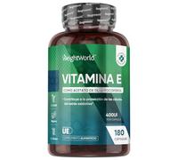 Vitamina E 400UI, 180 Cápsulas Veganas para 6 Meses - Acetato de DL-α-Tocoferol, La Vitamina E Contribuye a Proteger las Células del Estrés Oxidativo, Sin OGM