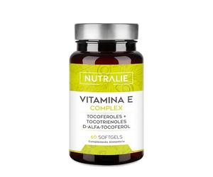 Vitamina E Cápsulas - Tocotrienoles + Tocoferoles - Antioxidante - Protege las Células del Estrés Oxidativo - 60 Softgels Vitamin E Complex Nutralie