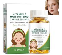 Vitamina E Facial Capsule Essence for Deep Moisturizing & Anti-Aging - 60 Pearls of Squalane & Jojoba Oil Serum - Blanqueador y alisador de la piel facial para piel seca y sensible (1 unidad)