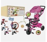 Vitamina G Evolution - Cochecito 3 en 1 con parasol reclinable, silla giratoria 180°, de 10 meses a 3 años, color rosa
