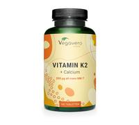 Vitamina K2 (MK-7 100% ALL-TRANS) + Calcio | Fórmula Reforzada: 200 mcg K2 + 162 mg Calcio | PARA 6 MESES | Forma Totalmente Pura Trans Menaquinona-7 | Sin Aditivos y Vegano | Vegavero