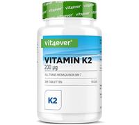 Vitamina K2 MK7-365 comprimidos - 200 µg por comprimido - Contenido total >99,7% MK-7 menaquinona - Altamente dosificada - Sin aditivos no deseados - Vegana