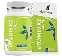 Vitamina K2 MK7 de alta resistencia - Basado en Natto - Vitamina K - Suministro para 3 meses - Apoya el mantenimiento de huesos normales - Vegano de NutriZing