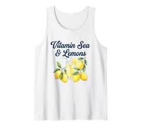 Vitamina Mar y Limones - Acuarela Verano Arte Costero Camiseta sin Mangas