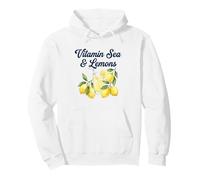 Vitamina Mar y Limones - Acuarela Verano Arte Costero Sudadera con Capucha