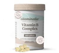 Vitaminalia Vitamina B Complex | 180 Tabletas | Todas las Vitaminas del Grupo B | Suplementación 1 Año = 1 Comprimido al Día | No-GMO, Vegano, Sin Gluten