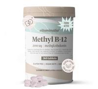 Vitaminalia Vitamina B12 Metilcobalamina 2000mcg | 365 Tabletas | 1 Año de Suministro | Forma Activa y Biodisponible | No-GMO, Vegano, Sin Gluten