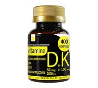 Vitaminas DK 400 comprimidos 1 al día | D3 2000 U.I. K2 100 µg | Sin gluten ni lactosa | No de origen animal sistema inmunológico hueso ni dientes