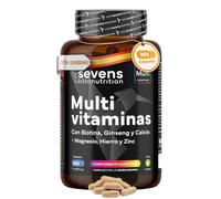 Vitaminas para el Cansancio con Magnesio y Ginseng - 365 Cápsulas | Multivitaminas para Hombre y Mujer - 6 Meses de Suministro - Complejo Multivitamínico Completo con Minerales y Ginseng Sevens