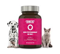 Vitaminas para Perros y Gatos + Probioticos + Glucosamina + Condrotina (20 en 1). Mejora Pelaje, Sistema Inmune y Articulaciones. Vit A, B, C, E, H, Omega 6, Biotina. Alta Concentración. 120 Dosis