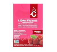 VitaminC, mezcla de bebida multivitamínica, frambuesa, 1000 mg, sin OMG, sin gluten, vegana, 30 paquetes,