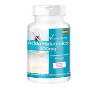 Vitamintrend Ácido hialurónico 200 mg, 180 cápsulas, fácil de tragar, altamente dosificado, complemento alimenticio vegano sin estearato de magnesio, fabricado en Alemania