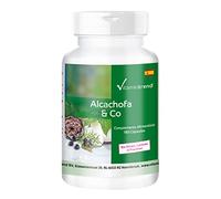 Vitamintrend Alcachofa & Co, 180 cápsulas, con extracto de alcachofa, extracto de ortiga y bayas de enebro, complemento alimenticio vegano sin estearato de magnesio, fabricado en Alemania