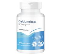 Vitamintrend Calcio altamente dosificado 900 mg, 240 tabletas, a partir de citrato de calcio, complemento alimenticio vegano sin aditivos, fabricado en Alemania