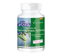 Vitamintrend Cápsulas de Garra del Diablo de alta dosis 1530 mg de extracto, 180 unidades, fácil de tragar, Harpagophytum, complemento alimenticio vegano sin aditivos, fabricado en Alemania