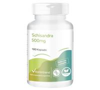 Vitamintrend Cápsulas de Schisandra 500 mg, 180 unidades, altamente dosificado, Schisandra chinensis, complemento alimenticio vegano sin estearato de magnesio, fabricado en Alemania