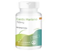 Vitamintrend Cardo mariano 750 mg, 90 tabletas, alta dosis, con 80% silimarina, complemento alimenticio vegano sin estearato de magnesio, fabricado en Alemania