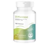 Vitamintrend D-manosa 1000 mg, 180 tabletas, 2000 mg de D-manosa por dosis diaria, complemento alimenticio vegano sin estearato de magnesio, fabricado en Alemania