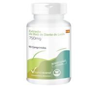 Vitamintrend Extracto de diente de león 750 mg, 90 tabletas, extracto de raíz de diente de león 10:1 de alta dosis, complemento alimenticio vegano sin estearato de magnesio, fabricado en Alemania