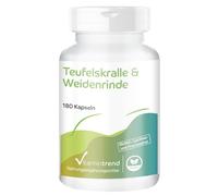 Vitamintrend Garra del diablo y corteza de sauce, 180 cápsulas, fáciles de tragar, extractos con harpagósidos y salicina, complemento alimenticio vegano sin estearato magnesio, fabricado en Alemania