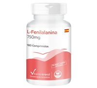Vitamintrend L-fenilalanina 750 mg, 180 tabletas, 750 mg de L-fenilalanina por dosis diaria, complemento alimenticio vegano sin estearato de magnesio, fabricado en Alemania
