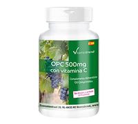 Vitamintrend OPC 500 mg con vitamina C, 120 tabletas, extracto de semilla de uva, complemento alimenticio vegano sin estearato de magnesio, fabricado en Alemania