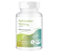 Vitamintrend Pectina de manzana 1500 mg por dosis diaria, 360 Comprimidos recubiertos, con calcio y vitamina C, complemento alimenticio vegano sin aditivos, fabricado en Alemania