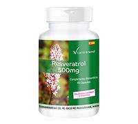 Vitamintrend Resveratrol 500mg, 90 cápsulas de extracto de polígono, altamente dosificado, complemento alimenticio vegano sin estearato de magnesio, fabricado en Alemania