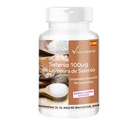Vitamintrend Selenio 100mcg de levadura de selenio, 180 tabletas, fácil de tragar, complemento alimenticio vegano sin estearato de magnesio, fabricado en Alemania