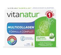 Vitanatur - Multicollagen Fórmula Complet, con Ácido Hialurónico, Magnesio, Vitamina C y Vitaminas K2 y D3, para Articulaciones, Piel y Huesos - 30 Cápsulas