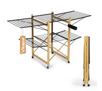 Vitapur Tendedero AirPrestige Pro, extensible, plegable, secadora con inserto de malla, 4 alas laterales, 4 ruedas con freno de estacionamiento, XXL Plus Rack para balcón