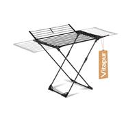 VITAPUR Tendedero Torre de Madera DryMax Wing, Torre de Secado, 2 Alas Laterales, Tendedero Alto, Ahorro de Espacio Tendedero para Balcón, Tendedero Grande de Pie