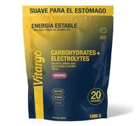 Vitargo carbohidratos con electrolitos en polvo, bebida isotonica en polvo para pre-entreno e intra-entreno, sin problemas digestivos, sabor a uva, alternativa a maltodextrina en polvo, 1,5 kg