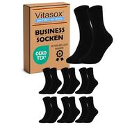 Vitasox Calcetines de caballero 31041 de algodón, para trabajar sin elástico, sin costura, unicolor, lote de 6, negro, 50/52