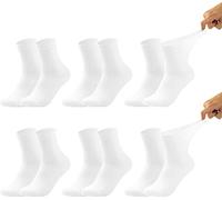 Vitasox Calcetines de señora 11126 extraanchos de algodón, calcetines sanitarios sensibles sin elástico, sin costura, lote de 6, blanco, 39/42