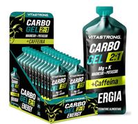 Vitastrong Carbo Gel 2:1, Energetico Ciclismo y Running, 24 Sobres Monodosis 60ml, 40g Carbohidratos, 56mg Magnesio y 300mg Potasio/Dosis (Gel de carbohidratos con cafeína)