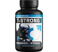 Vitastrong Vitality Complex - 120 tabletas T-Strong con arginina, taurina, maca, fenogreco, ginseng, ginkgo, zinc, vitamina B6 - energía, bienestar masculino y apoyo al rendimiento