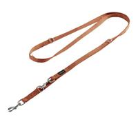 Vitazoo Correa de Perro Ajustable a 4 Longitudes - Correa Doble para Perros Grandes - Correa de Perro para adiestramiento Larga de 3 M en Marrón con Mosquetones de Ángulo Rotativo