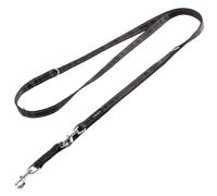 Vitazoo Correa de Perro Ajustable a 4 Longitudes - Correa Doble para Perros Grandes - Correa de Perro para adiestramiento 3 M Negro Reflectivo con Mosquetones de Ángulo Rotativo