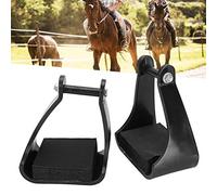 Vitdipy Estribos de plástico, diseño ergonómico en ángulo, Silla de Seguridad para Montar a Caballo Occidental, Almohadilla de pie de Espuma Acolchada Negra para Paseos Largos