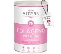 Viteba Colágeno Hidrolizado Puro en Polvo Sin Sabor 330 g - Péptidos de Colageno Tipo 1 y 3 con Ácido Hialurónico Vitamina C, Zinc y Biotina - Suplemento Piel Pelo Uñas y Articulaciones - Beauty