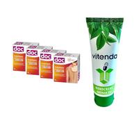 vitenda Juego de almohadillas térmicas para cuello y hombros, autocalentamiento, 12 horas de calor profundo con doc therma, 4 x 4 unidades, incluye crema de manos vitenda