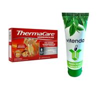 vitenda Juego de almohadillas térmicas para zonas de dolor más grandes con ThermaCare, calor profundo para hombros y parte superior de la espalda, 1 x 2 unidades, incluye crema de manos vitenda