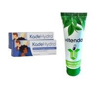 vitenda Set de gel hidratante para la sequedad vaginal con KadeHydro, sin hormonas con ácido hialurónico y aplicador, 2 x 50 g - Incluye crema de manos vitenda