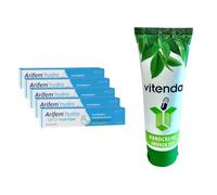 vitenda Set de gel vaginal hidratante con ácido hialurónico y ácido láctico para la sequedad vaginal, sin hormonas, 5 x 30 ml, incluye crema de manos vitenda