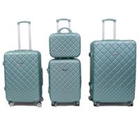 Viterbo Biancheria Juego de 4 maletas con ruedas giratorias, neceser, trolley de viaje, cerradura de seguridad, apto para todo tipo de viajes, MENTA, Grande,Media,Piccola,Beauty, Moderno