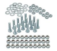 VITFER - Kit de tornillería M7 para restauración de moto y scooter de 125 piezas | Pernos 7 x 25 mm, tuercas normales, autobloqueantes, arandelas galvanizadas y Grower en caja de plástico con
