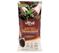 VITHAL Substrato Huerto Urbano Con Humus Bokashi Sin Turba 20L - Substrato Listo Para Usar, Potencia El Crecimiento De Hojas Y Flores, Apto Para Plantas De Interior Y Exterior