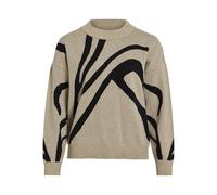 Vitif Jacquard L/S Knit Top - Noos, Melange Natural., XL